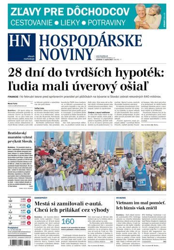 Obálka e-magazínu Hospodárske noviny 03.04.2017