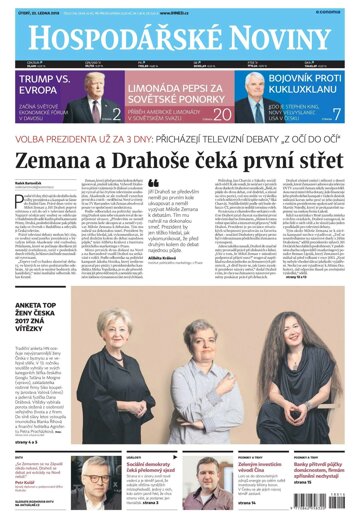 Obálka e-magazínu Hospodářské noviny 016 - 23.1.2018