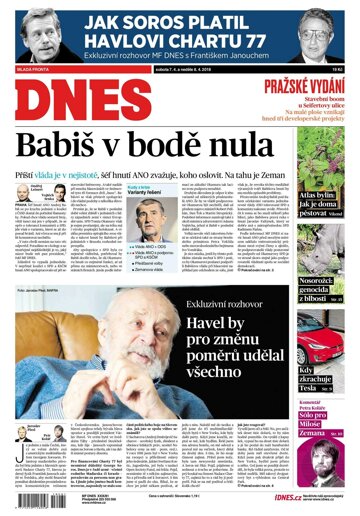 Obálka e-magazínu MF Dnes 7.4.2018