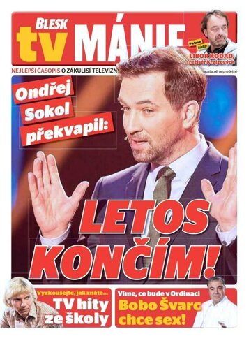 Obálka e-magazínu Blesk Tv manie 8.9.2018