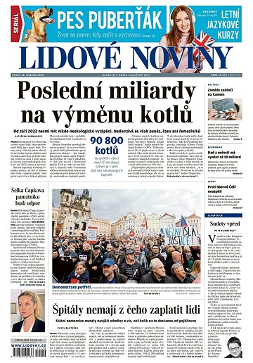 Obálka e-magazínu Lidové noviny 14.5.2019