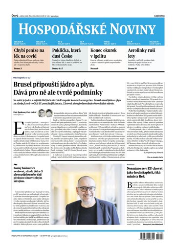 Obálka e-magazínu Hospodářské noviny 002 - 4.1.2022