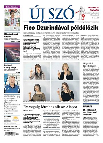 Obálka e-magazínu Új Szó 14.4.2016