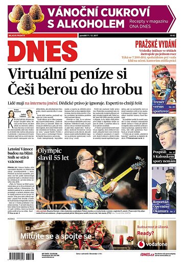 Obálka e-magazínu MF Dnes 11.12.2017