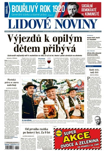 Obálka e-magazínu Lidové noviny 24.9.2018