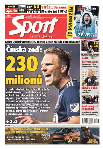 Obálka e-magazínu Sport 18.1.2019