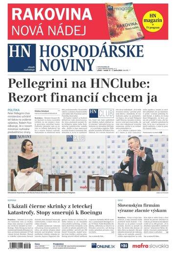 Obálka e-magazínu Hospodárske noviny 05.04.2019