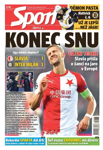 Obálka e-magazínu Sport 28.11.2019