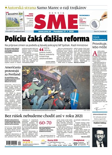 Obálka e-magazínu SME 27.7.2020