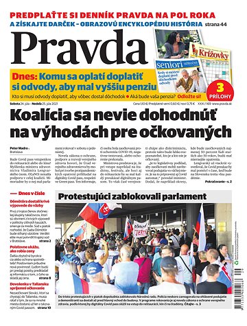 Obálka e-magazínu Pravda 24. 7. 2021