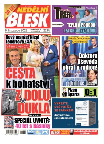 Obálka e-magazínu Nedělní Blesk 6.11.2022