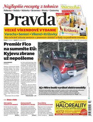 Obálka e-magazínu Pravda 27. 10. 2023