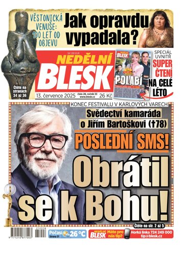 Obálka e-magazínu Nedělní Blesk 13.7.2025