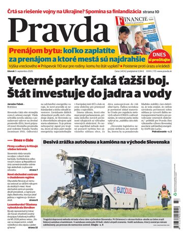 Obálka e-magazínu Pravda 9. 9. 2025