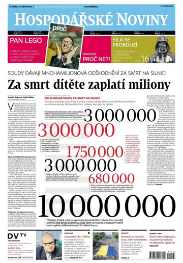 Obálka e-magazínu Hospodářské noviny 166 - 27.8.2015
