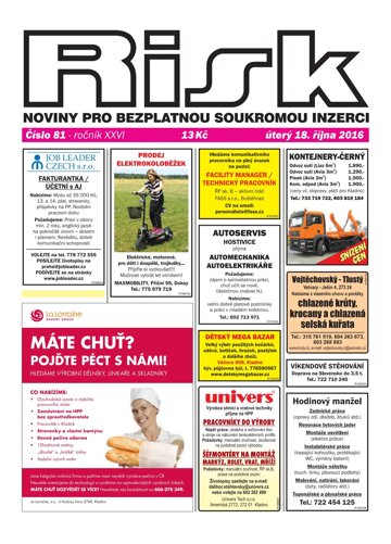 Obálka e-magazínu Risk 81/2016