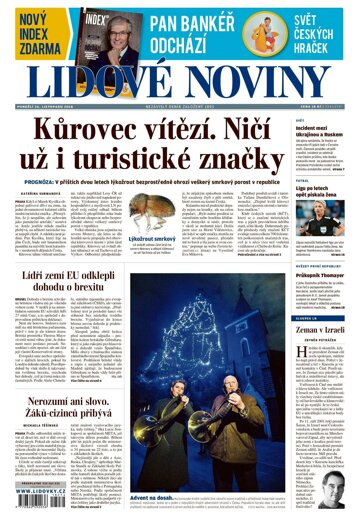 Obálka e-magazínu Lidové noviny 26.11.2018