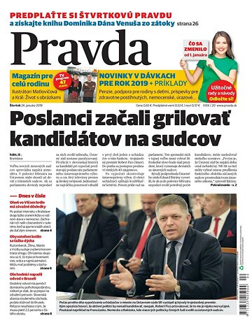 Obálka e-magazínu Pravda 24. 1. 2019