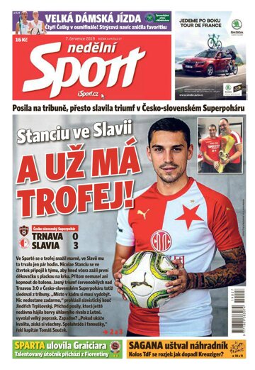 Obálka e-magazínu Nedělní Sport 7.7.2019