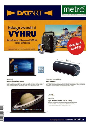 Obálka e-magazínu deník METRO 28.8.2019