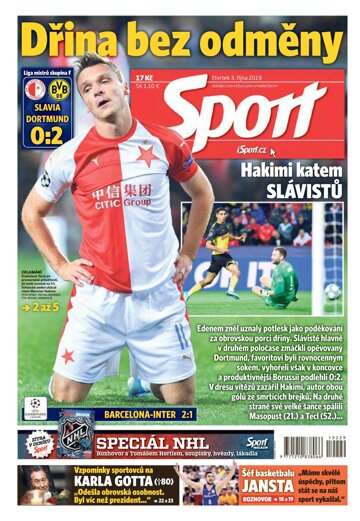 Obálka e-magazínu Sport 3.10.2019