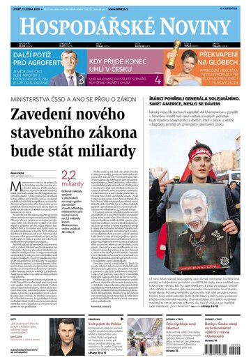 Obálka e-magazínu Hospodářské noviny 004 - 7.1.2020