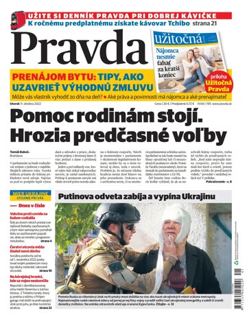 Obálka e-magazínu Pravda 11. 10. 2022