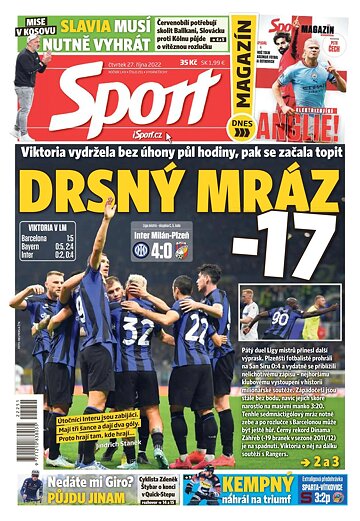 Obálka e-magazínu Sport 27.10.2022