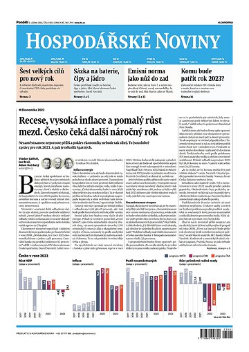 Obálka e-magazínu Hospodářské noviny 001 - 2.1.2023