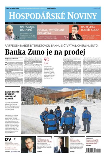 Obálka e-magazínu Hospodářské noviny 013 - 20.1.2015