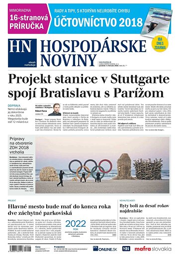 Obálka e-magazínu Hospodárske noviny 05.02.2018