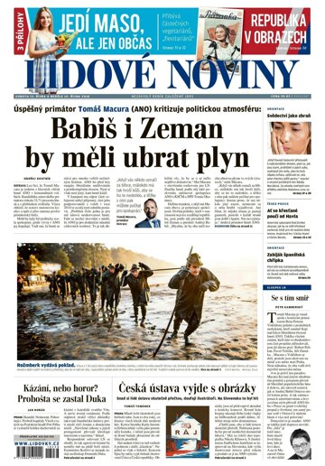 Obálka e-magazínu Lidové noviny 13.10.2018