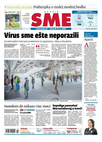 Obálka e-magazínu SME 31.3.2020