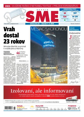 Obálka e-magazínu SME 7.4.2020