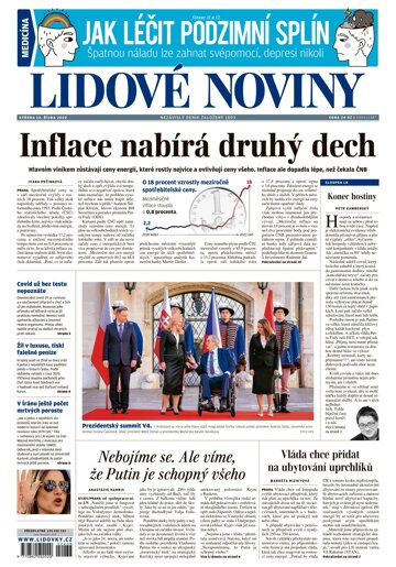 Obálka e-magazínu Lidové noviny 12.10.2022