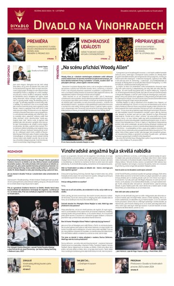 Obálka e-magazínu Hospodářské noviny - příloha 217 - 9.11.2023 Divadlo na Vinohradech