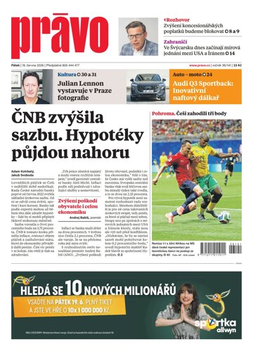 Obálka e-magazínu Deník Právo 19.6.2026