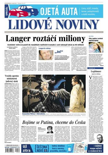 Obálka e-magazínu Lidové noviny 5.2.2015