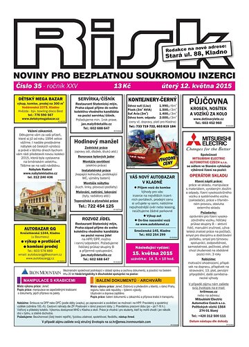 Obálka e-magazínu Risk 35/2015