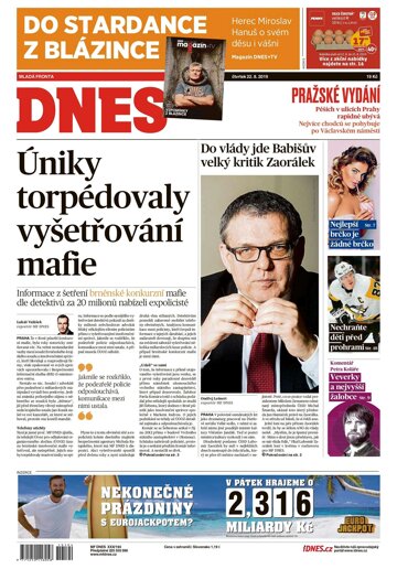 Obálka e-magazínu MF Dnes 22.8.2019