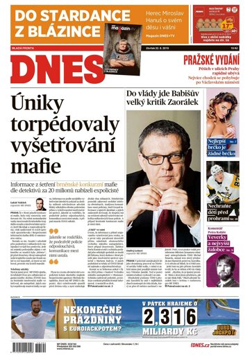 Obálka e-magazínu MF Dnes 22.8.2019