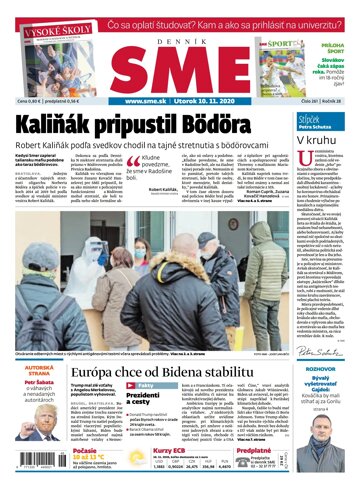 Obálka e-magazínu SME 10.11.2020