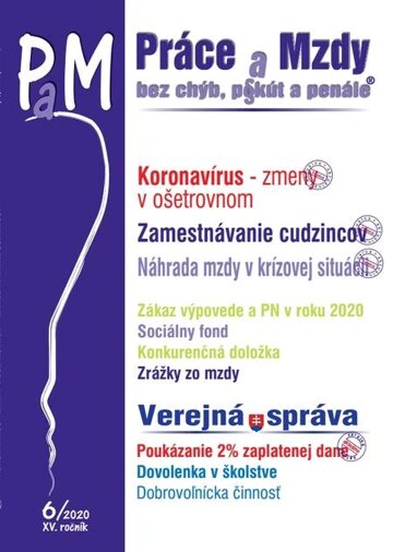 Obálka knihy Práce a Mzdy (PaM) 6/2020