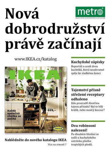 Obálka e-magazínu deník METRO 13.8.2015