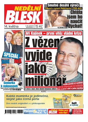 Obálka e-magazínu Nedělní Blesk 14.5.2017