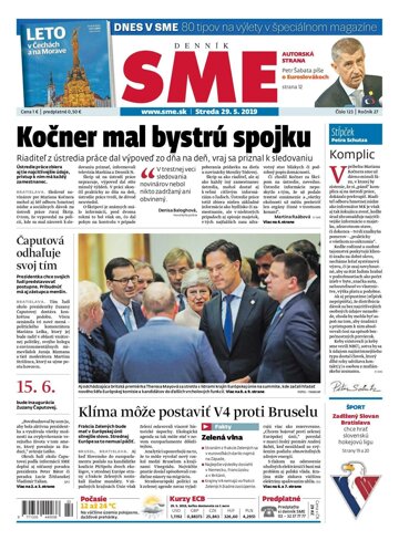 Obálka e-magazínu SME 29.5.2019