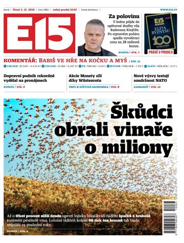 Obálka e-magazínu E15 3.12.2019