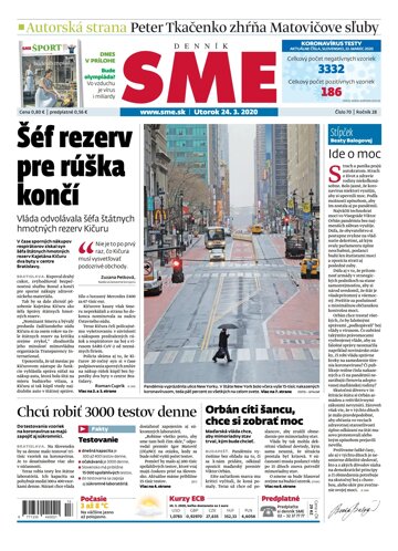 Obálka e-magazínu SME 24.3.2020