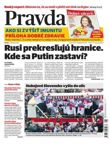 Obálka e-magazínu Pravda 23. 2. 2022