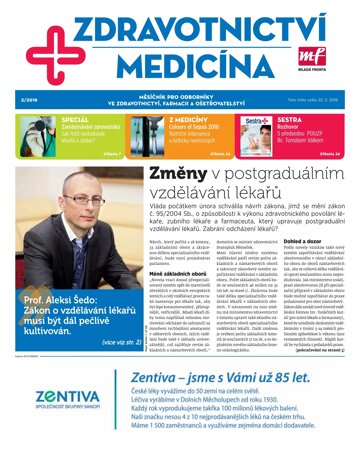 Obálka e-magazínu Zdravotnictví a medicína 2/2016
